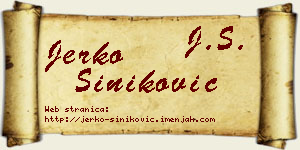 Jerko Šiniković vizit kartica